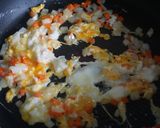 A picture of step 3 of Chinese Sausage Fried Rice.
