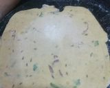 A picture of step 2 of Tadka Daal Parantha (left over daal).