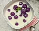 Foto langkah ke 4 dari resep Ube Tang yuan Kuah Susu.