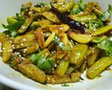 A picture of step 2 of Lasooni Tendli.