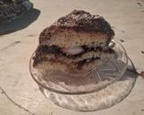 Foto del paso 17 de la receta: Torta de dos cítricos y jengibre decorada con dulce de leche y pera, ganache de chocolate