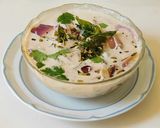 A picture of step 6 of Cilantro pachadi, onion pachadi with Curd.