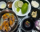 A picture of step 1 of Gondhoraj Lemon Katla Fish Curry.