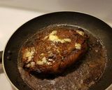 A picture of step 2 of Pan fryed strip steak.