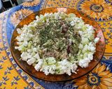 Une image de l'étape 14 de Salade de courgette, concombre, jambon blanc et feta.