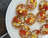 A picture of step 2 of American corn poori chat.