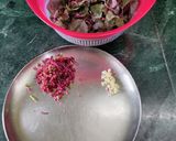 A picture of step 1 of Red Amaranths (Chaulai ka Saag).