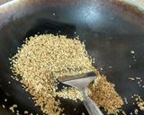 A picture of step 1 of Cracked Dryfruit Wheat Halwa.