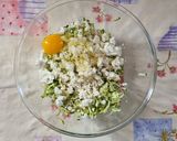 A picture of step 4 of Greek-Style Zucchini Fritters.