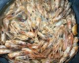 A picture of step 2 of Grandma Carmela’s Gambas al Ajillo 👵🏻.