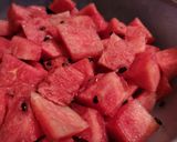 A picture of step 1 of Watermelon Salad.