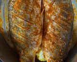 A picture of step 6 of Tomato herbs shrimp stuffed grilled bhetki with lemon butter sauce.