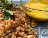 Foto del paso 4 de la receta: Arroz chaufa de pollo con crema de ají amarillo 🌶🌶🌶