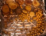 A picture of step 2 of Air-fry potatoes and chicken pea.