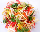 Foto del paso 4 de la receta: Ensalada exótica de mango y surimi con vinagreta de naranja