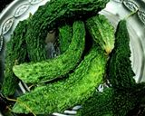 A picture of step 1 of Kaju Karela Sabji.