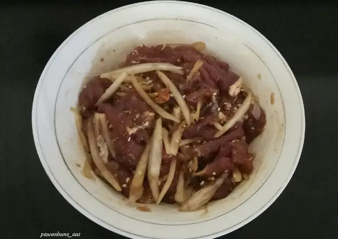 Langkah-langkah untuk membuat Cara membuat Beef Bulgogi (sederhana ala rumahan)