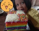 Foto langkah ke 2 dari resep Rainbow cake kukus.