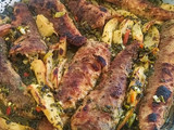 سمك مشوي محشي بثوم والبقدونس والفلفل وزيت الزيتون 🐟🧄🌶️🫑