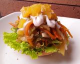 Foto del paso 7 de la receta: Sándwich🥪Vegetal🥗con trocitos de piña🍍dulce🍯