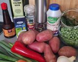 Újburgonyás, zöldborsós,kapros vegán leves recept fázis 1 fotója