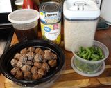 A picture of step 1 of Polynesian Meatballs.