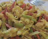 A picture of step 7 of Tikka macaroni.