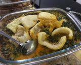 Foto langkah ke 4 dari resep Sayur Singkong feat Ikan Asin Tulang Jambal Roti.