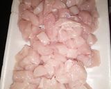 A picture of step 2 of Kung Bao Chicken (Chinese).