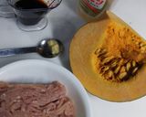 A picture of step 1 of Japanese soy sweet Pumpkin with Chicken.