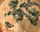 Une image de l'étape 7 de Tagliatelles sauce crémeuse épinard et crevettes.