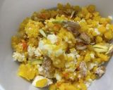 A picture of step 2 of Leftover mithai halwa.