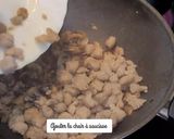 Une image de l'étape 4 de Pâtes à la Boscaiola, champignons et chair à saucisse.