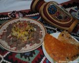 A picture of step 8 of Persian Pomegranate Rice with Pistachio and Raisins.