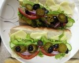 A picture of step 3 of Veg Subway sandwich.