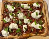 A picture of step 4 of Roasted Tomato Tart with Ricotta and Pesto.