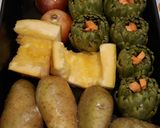 Foto del paso 1 de la receta Calabaza, patata y cebolla al horno con algas