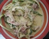 Foto del paso 5 de la receta: Fideos de Zapallo italiano con crema y jamón | Método grez