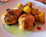 Foto del paso 4 de la receta: Muslitos de pollo asado con mostaza y patatas