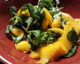 Foto del paso 5 de la receta: Ensalada de canónigos, mango, melón y huevo poche