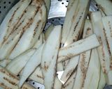A picture of step 3 of Fried Eggplant Fingers.