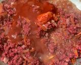 A picture of step 4 of Spaghetti Bolognese (Italian Red Sauce spaghetti).