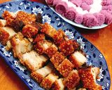 A picture of step 4 of Banh Hoi Rolls with Crispy Pork Belly.