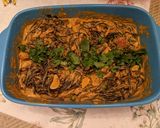 A picture of step 6 of Squid ink pasta with calamari.