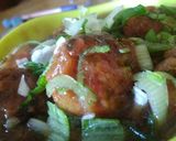 A picture of step 11 of Veg Manchurian with gravy.