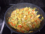 Cus cus de pollo al curry con coco