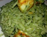 A picture of step 7 of Palak/Spinach Paneer Brown Rice Pulao (no onion no garlic).
