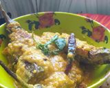 A picture of step 4 of Brinjal dip Dal curry.