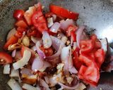 A picture of step 1 of Khandeshi special Shev bhaji.