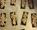 A picture of step 4 of Nori sesame snaps- vegan.